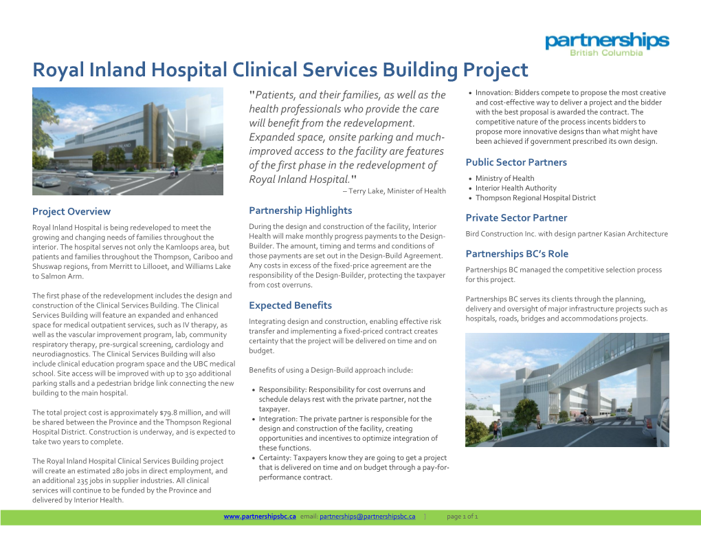 Royal Inland Hospital Clinical Services