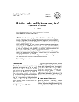 Rotation Period and Lightcurve Analysis of Selected Asteroids D