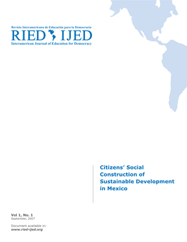 Citizens' Social Construction of Sustainable Development in Mexico
