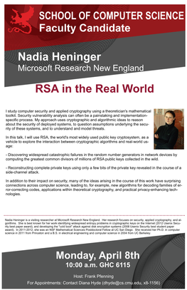 RSA in the Real World Nadia Heninger