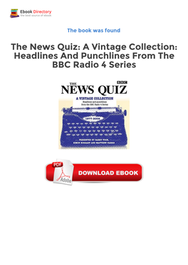 Free Ebook Library the News Quiz: a Vintage Collection: Headlines