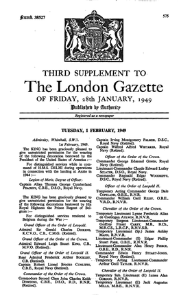 The London Gazette of FRIDAY, 28Th JANUARY, 1949