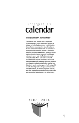 Undergraduate Calendar 2007-2008