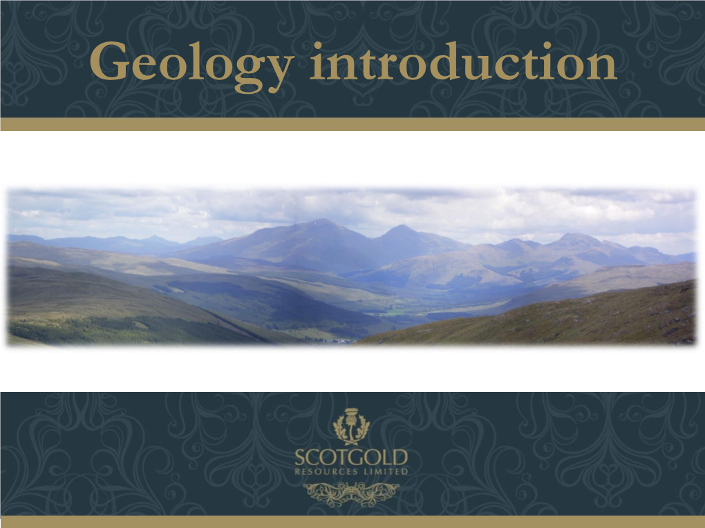 Geology Introduction Introduction