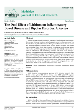 The Dual Effect of Lithium on Inflammatory Bowel Disease and Bipolar Disorder: a Review