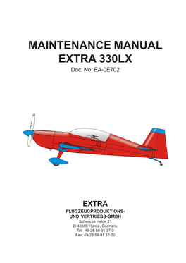 MAINTENANCE MANUAL EXTRA 330LX Doc