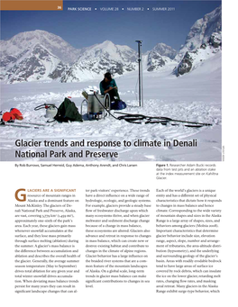 Glacier Trends and Response to Climate in Denali National Park and Preserve