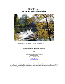 City of Chicopee Hazard Mitigation Plan Update