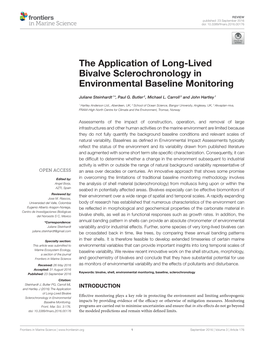 The Application of Long-Lived Bivalve Sclerochronology in Environmental Baseline Monitoring