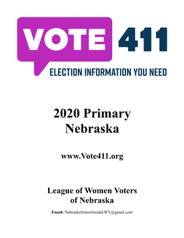 2020 Primary Nebraska