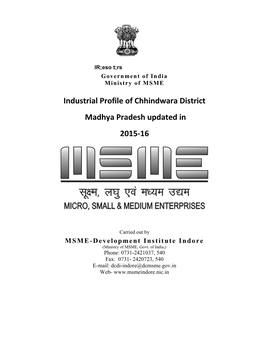 Industrial Profile of Chhindwara District Madhya Pradesh Updated in 2015-16