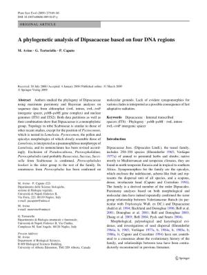 A Phylogenetic Analysis of Dipsacaceae Based on Four DNA Regions