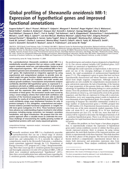 Expression of Hypothetical Genes and Improved Functional Annotations