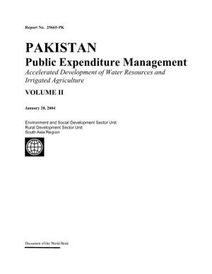 Pakistan Public Expenditure Management, Volume II