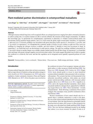 Plant-Mediated Partner Discrimination in Ectomycorrhizal Mutualisms