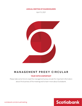 Management Proxy Circular