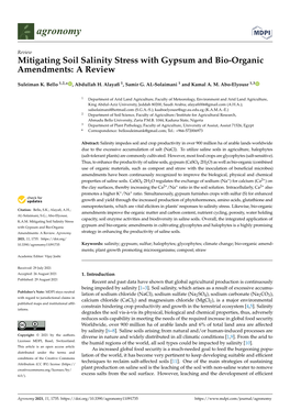 Mitigating Soil Salinity Stress with Gypsum and Bio-Organic Amendments: a Review