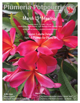 March 13Th Meeting!