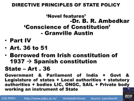 DIRECTIVE PRINCIPLES of STATE POLICY 'Novel Features'