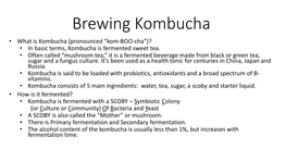 Brewing Kombucha Presentation