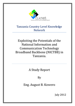 Research of the NICTBB in Tanzania