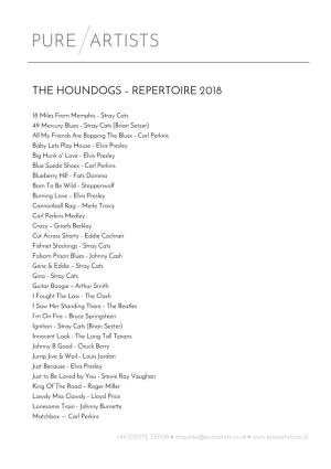 The Houndogs – Repertoire 2018