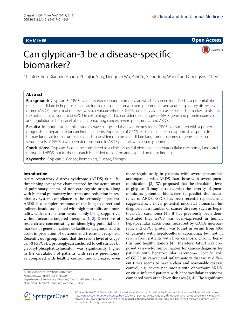 Can Glypican-3 Be a Disease-Specific Biomarker?