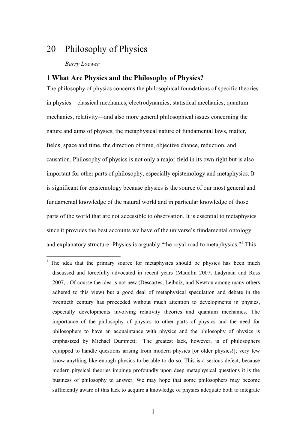 20 Philosophy of Physics