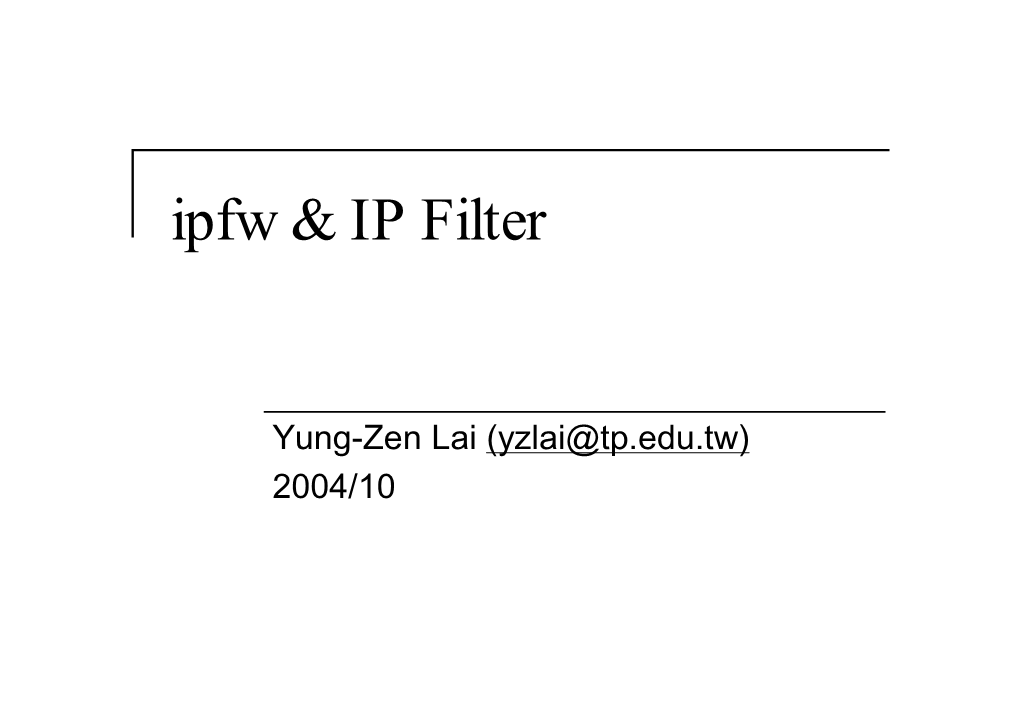 Ipfw & IP Filter