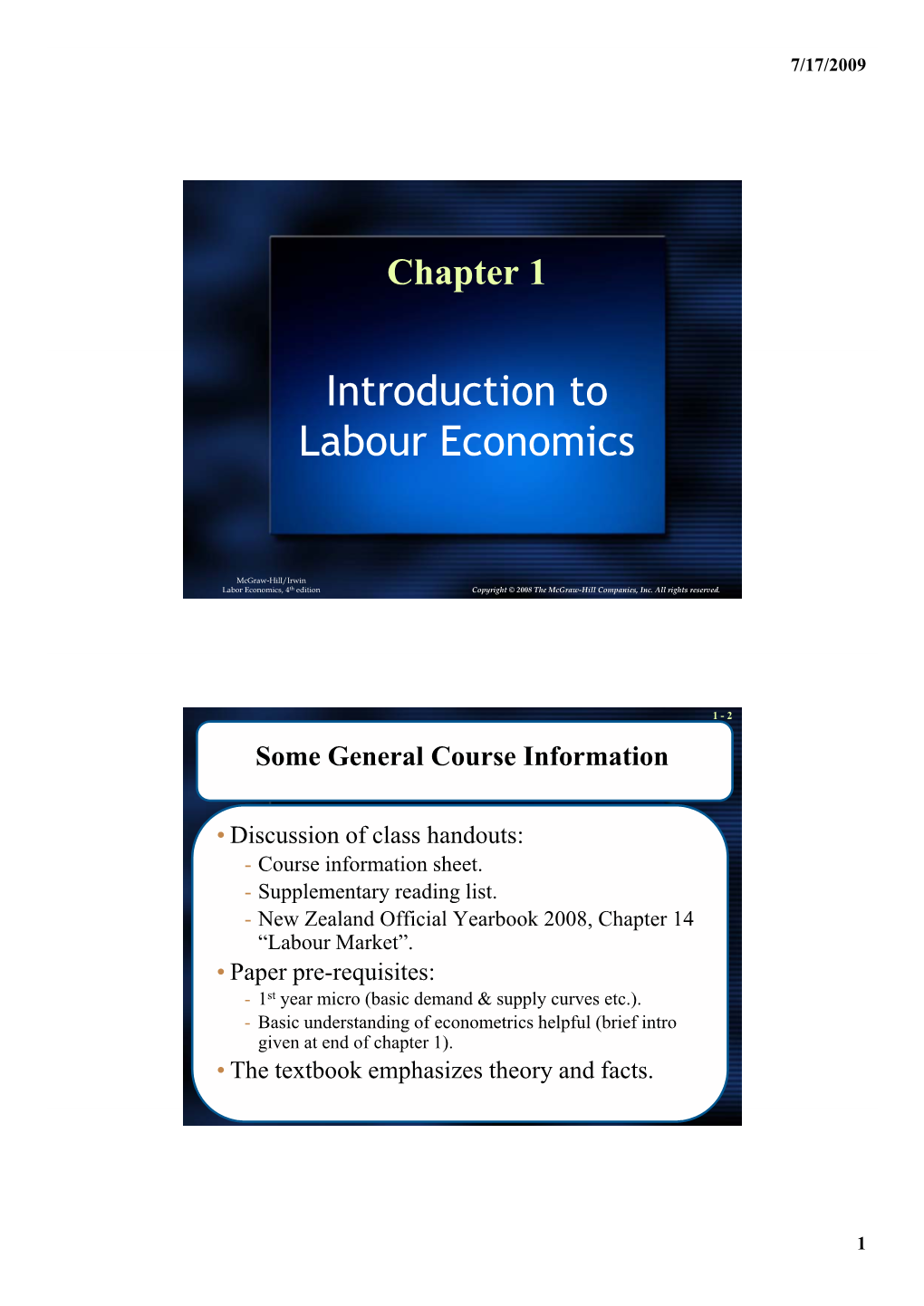 Introduction to Labour Economics