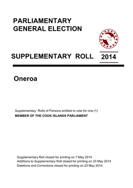 Supplementary Roll 2014