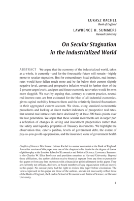 On Secular Stagnation in the Industrialized World