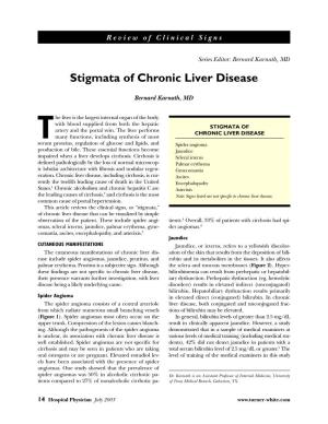 Stigmata of Chronic Liver Disease