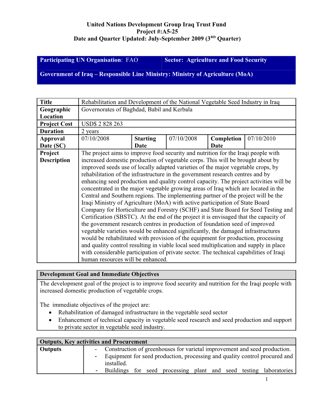 United Nations Development Group Iraq Trust Fund s1