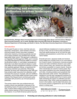 Protecting and Enhancing Pollinators in Urban Landscapes for the US