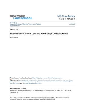 Fictionalized Criminal Law and Youth Legal Consciousness