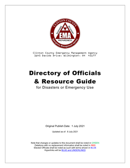 Directory of Officials & Resource Guide