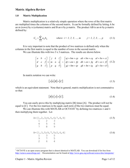 Matrix Algebra Review