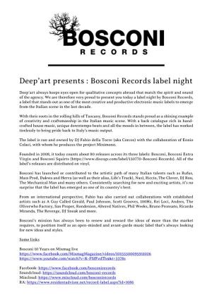Bosconi Records Label Night