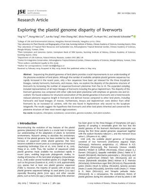 Exploring the Plastid Genome Disparity of Liverworts