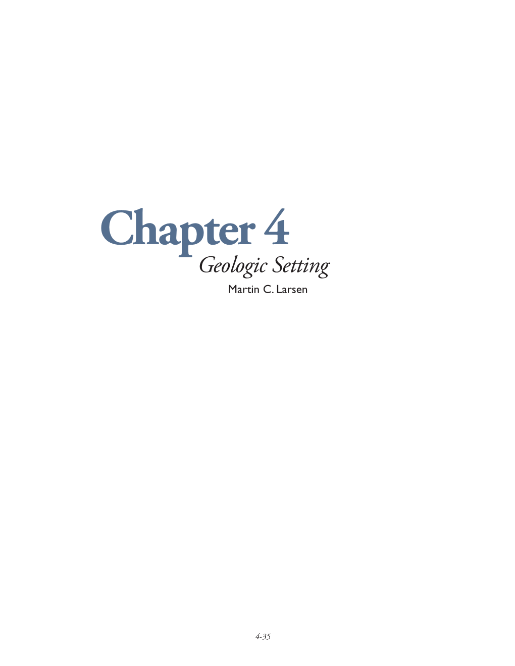 Chapter 4 Geologic Setting Martin C