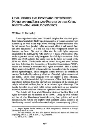 Notes on the Past and Future of the Civil Rights and Labor Movements