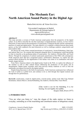 North American Sound Poetry in the Digital Age