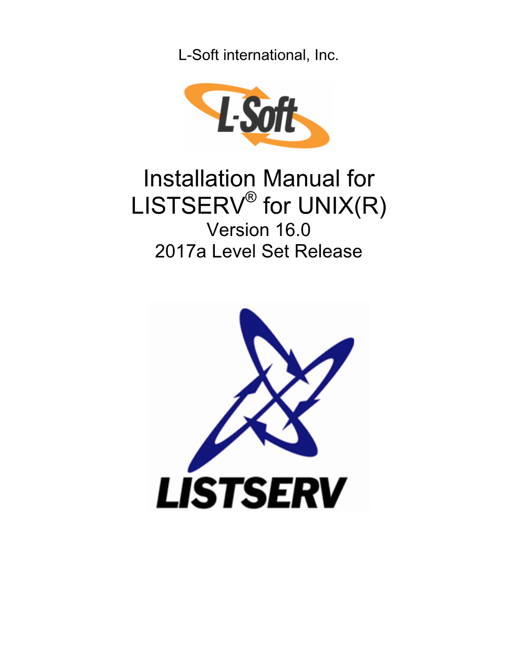 Installation Manual for LISTSERV for Unix 16.0-2017A