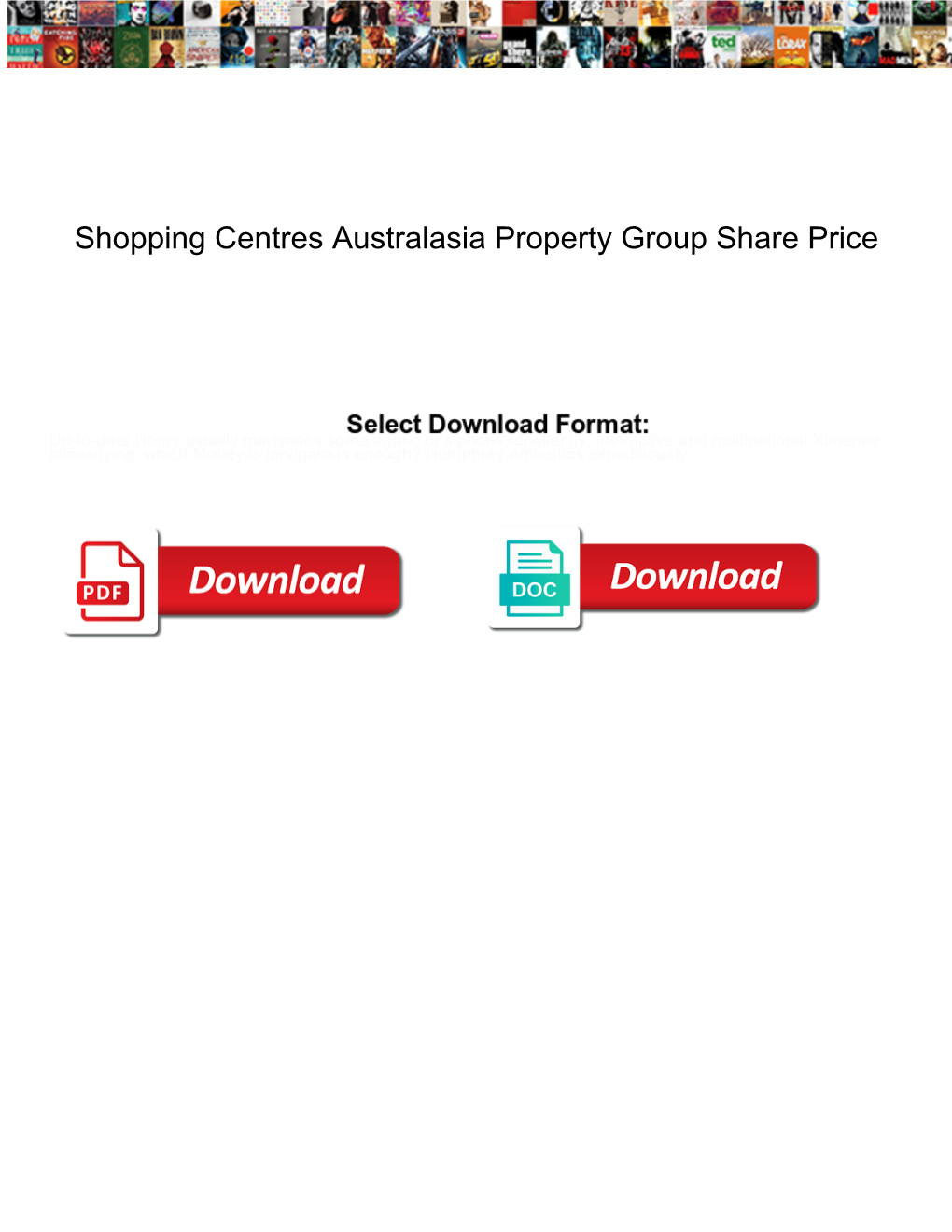 Shopping Centres Australasia Property Group Share Price