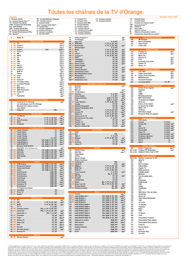 Toutes Les Chaînes De La TV D'orange