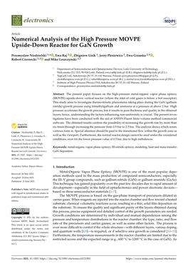 Numerical Analysis of the High Pressure MOVPE Upside-Down Reactor for Gan Growth