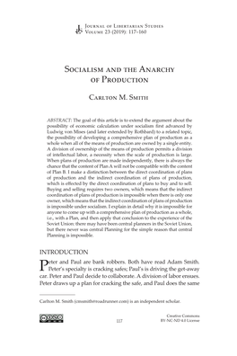 Socialism and the Anarchy of Production