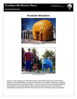 Roadside Attractions Lesson Plan from the National Register Of