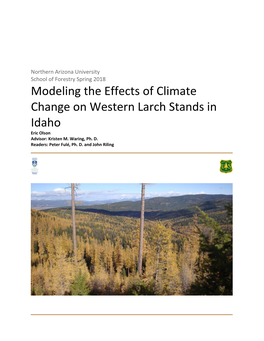 Modeling the Effects of Climate Change on Western Larch Stands in Idaho Eric Olson Advisor: Kristen M